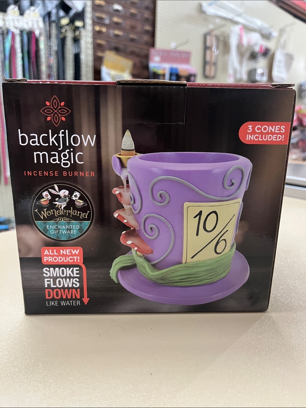 Backflow Magic Purple Mad Hatter Hat Incense Burner - Wonderland